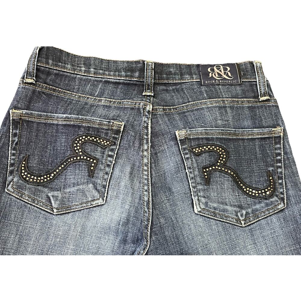 Rock & Republic Kasandra Bootcut Jeans Women’s Size 8 Bling Pockets Western